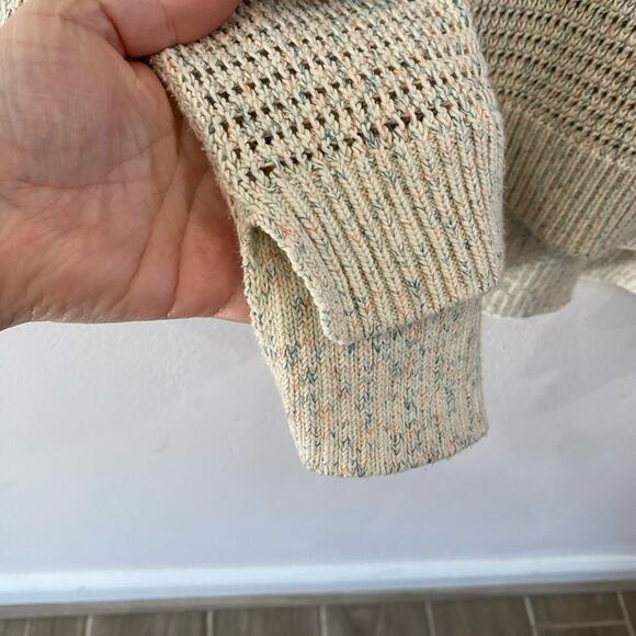 Madewell Seville Open Knit Rainbow Marled Pullover Sweater L Boho Chic - Picture 6 of 8